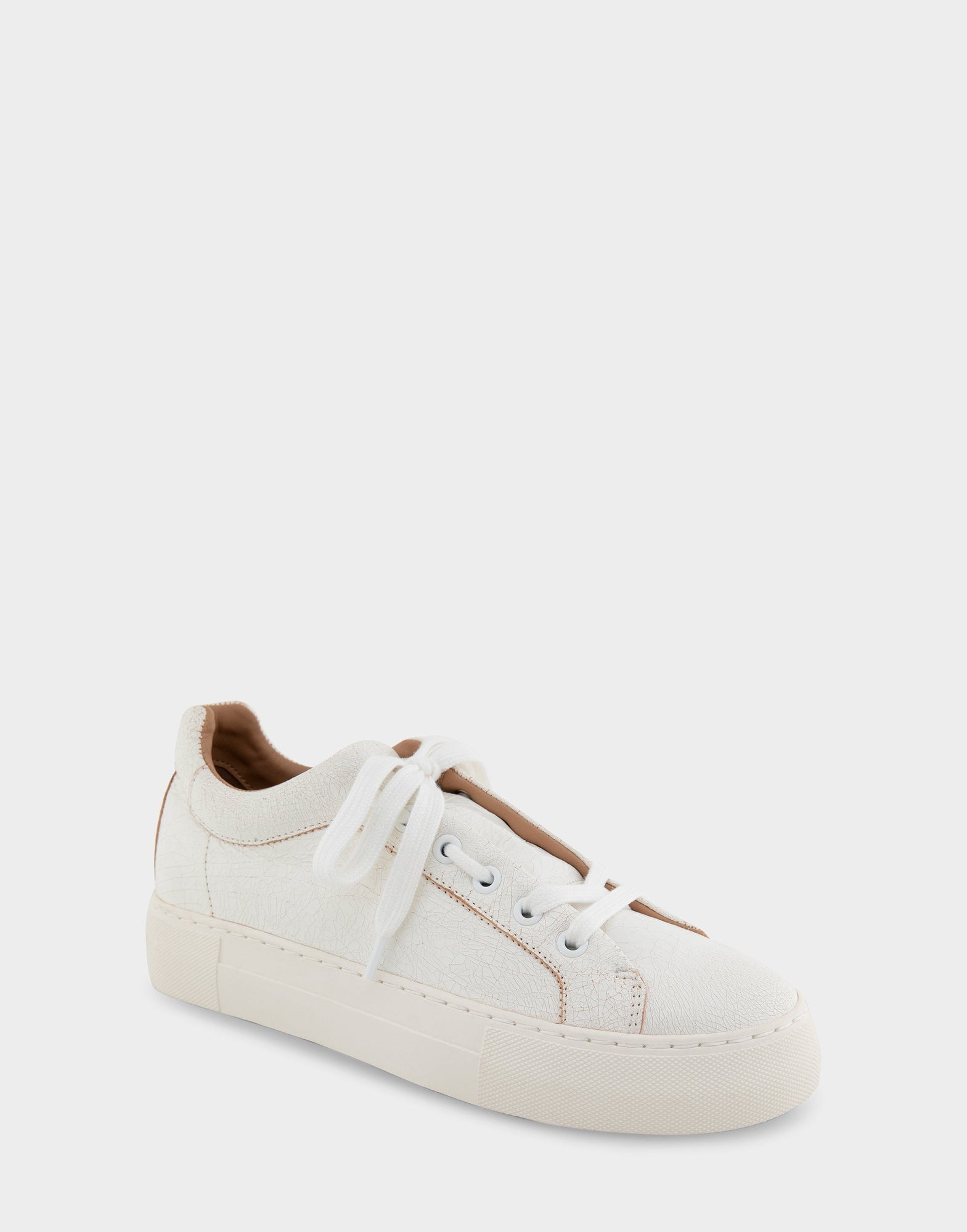 Bo Sneaker | White Crackled Leather