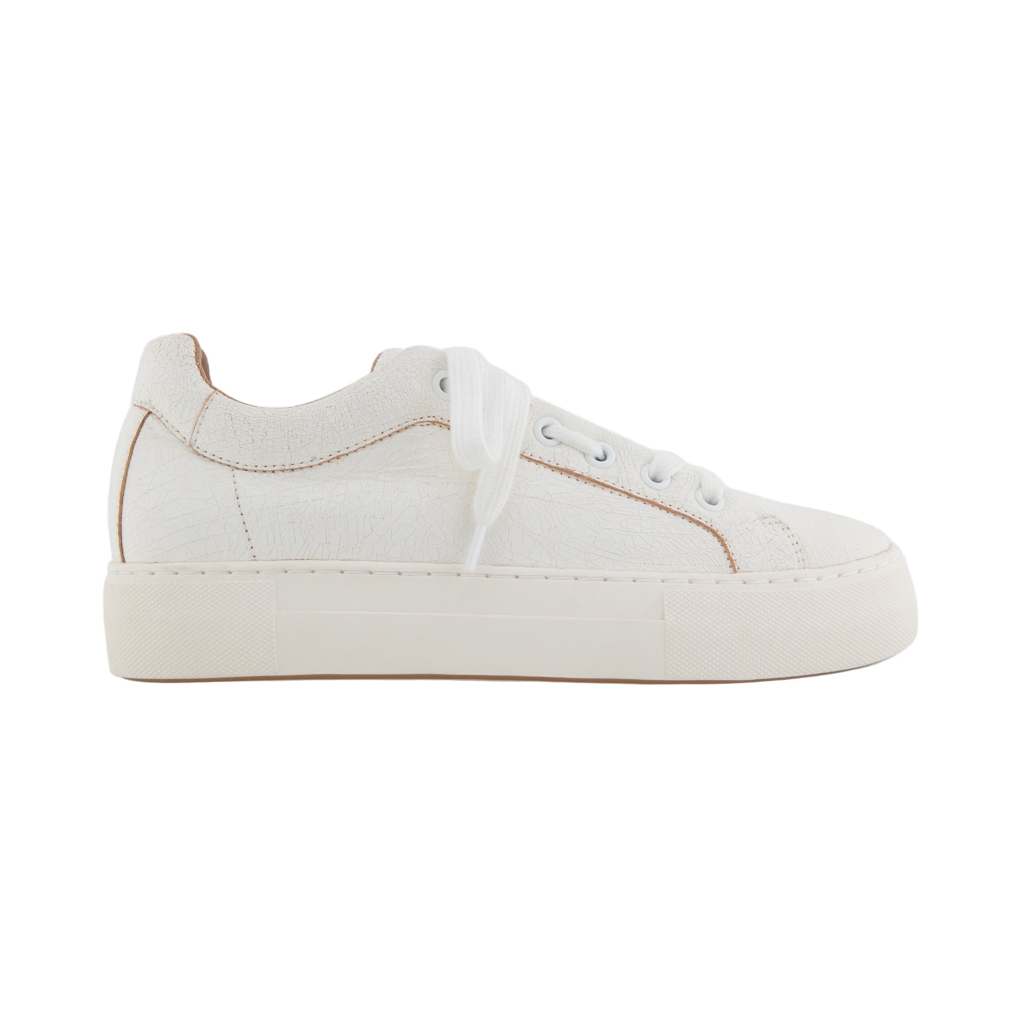 Bo Sneaker | White Crackled Leather