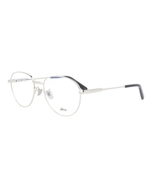 Brioni Round Metal Optical Frames | Silver