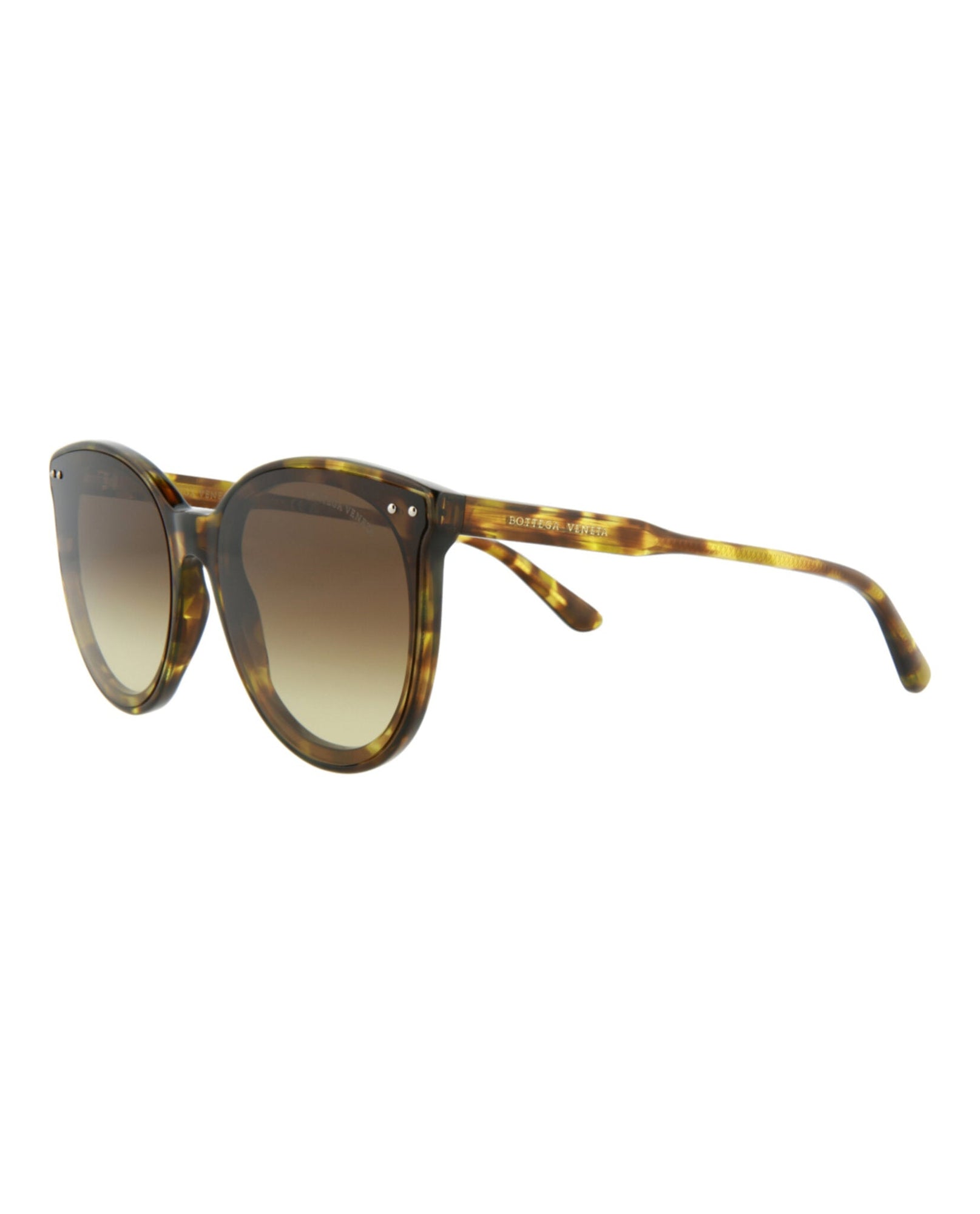 Bottega Veneta | Women | Round/Oval Acetate Sunglasses | Havana