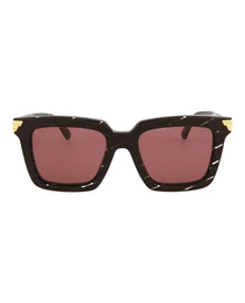 Bottega Veneta | Women | Rectangle Acetate Sunglasses | Burgundy