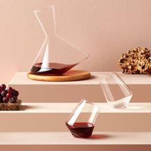 Balance Wine Decanter With Wooden Base | Clear Crystal/Wood