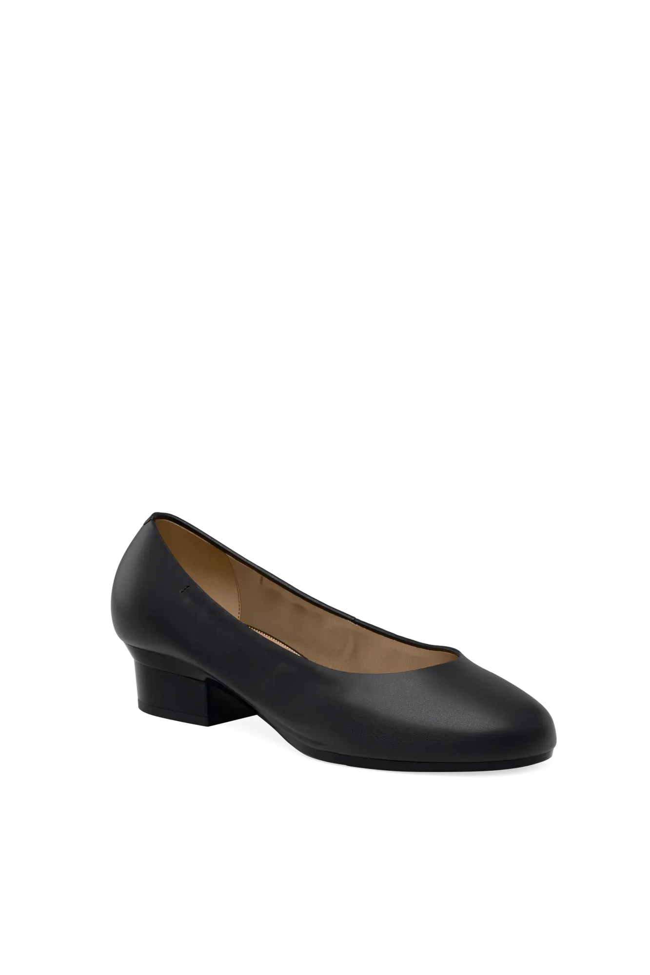 The Ballet Pump Flat | Coal Stretch Leather
