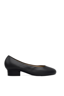 The Ballet Pump Flat | Coal Stretch Leather