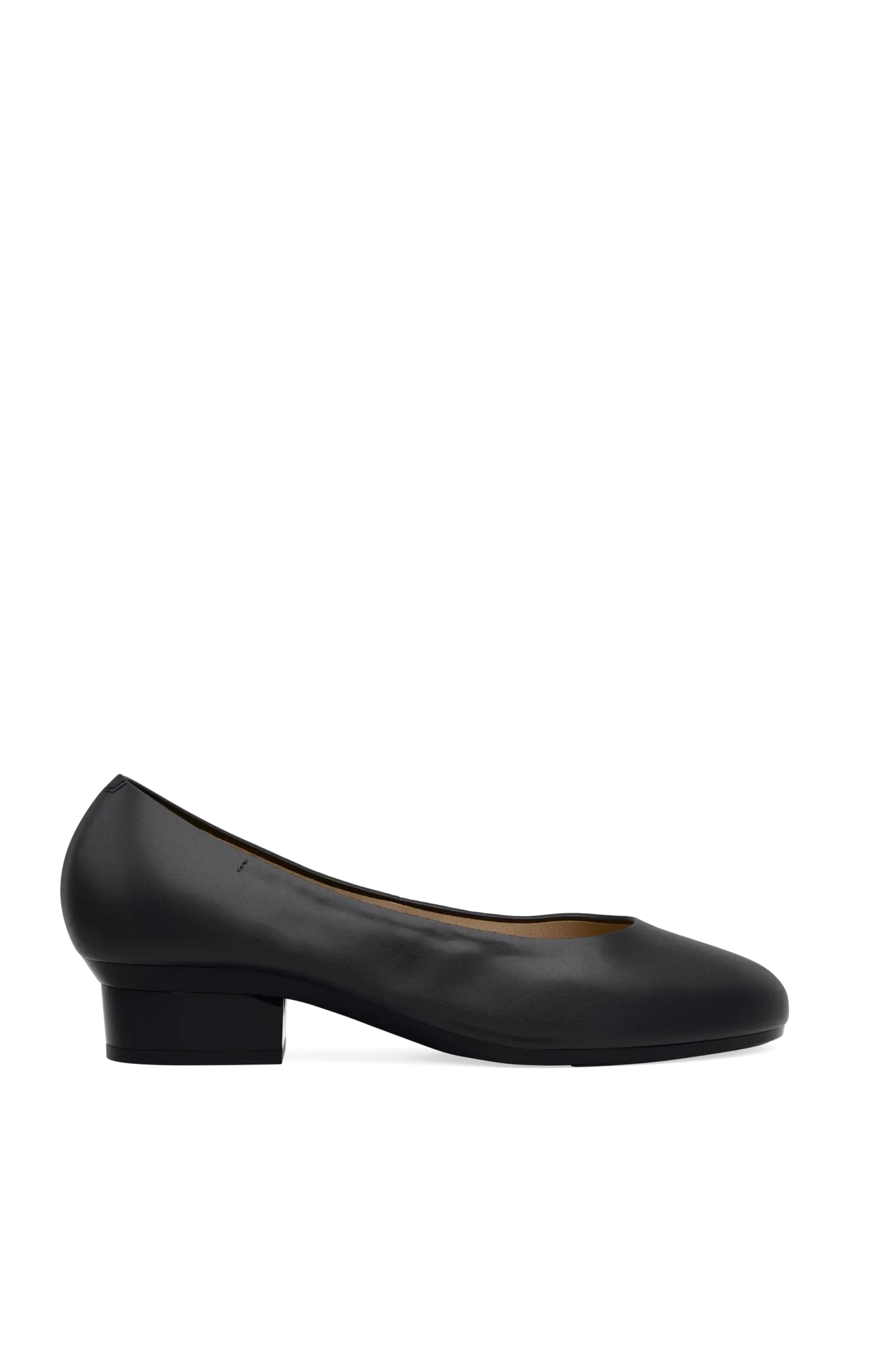 The Ballet Pump Flat | Coal Stretch Leather