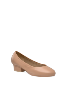 The Ballet Pump  Flat | Latte Stretch Leather