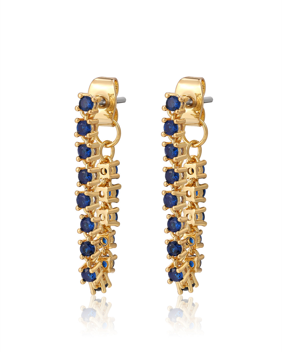 Ballier Chain Studs- Blue Sapphire | Gold