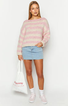 Bea Striped Sweater | Pink