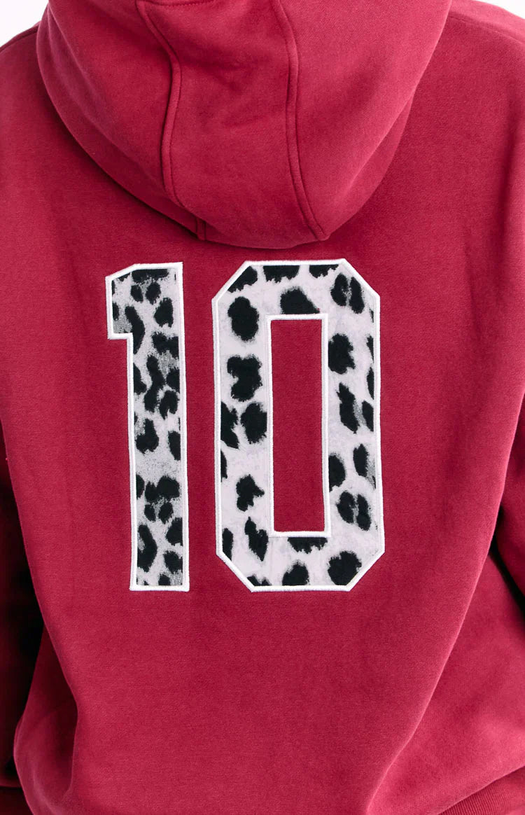Beginning Leopard Star Hoodie | Burgundy