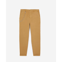 Beige Cotton Ripped Chinos | Men | Mustard