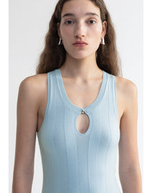 Belle | Extrafine Merino Wool Maxi Dress | Ice Blue