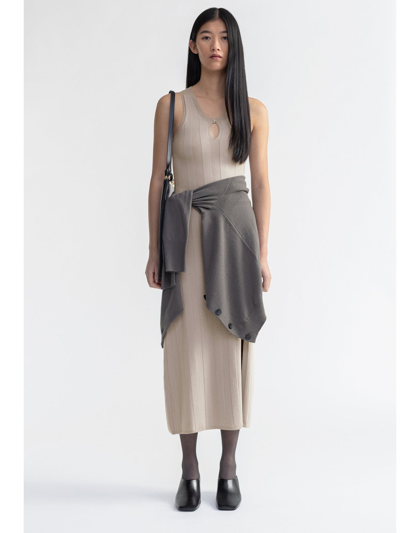 Belle | Extrafine Merino Wool Maxi Dress | Mist