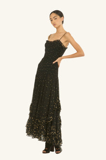 Bianca Maxi Dress | Black Polka Dot