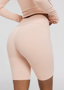 High-Waisted Performance Biker Shorts | Seashell