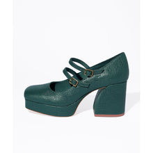 Bizzy Retro Inspired Chunky Strapped Heel | Emerald