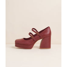 Bizzy Retro Inspired Chunky Strapped Heel | Merlot