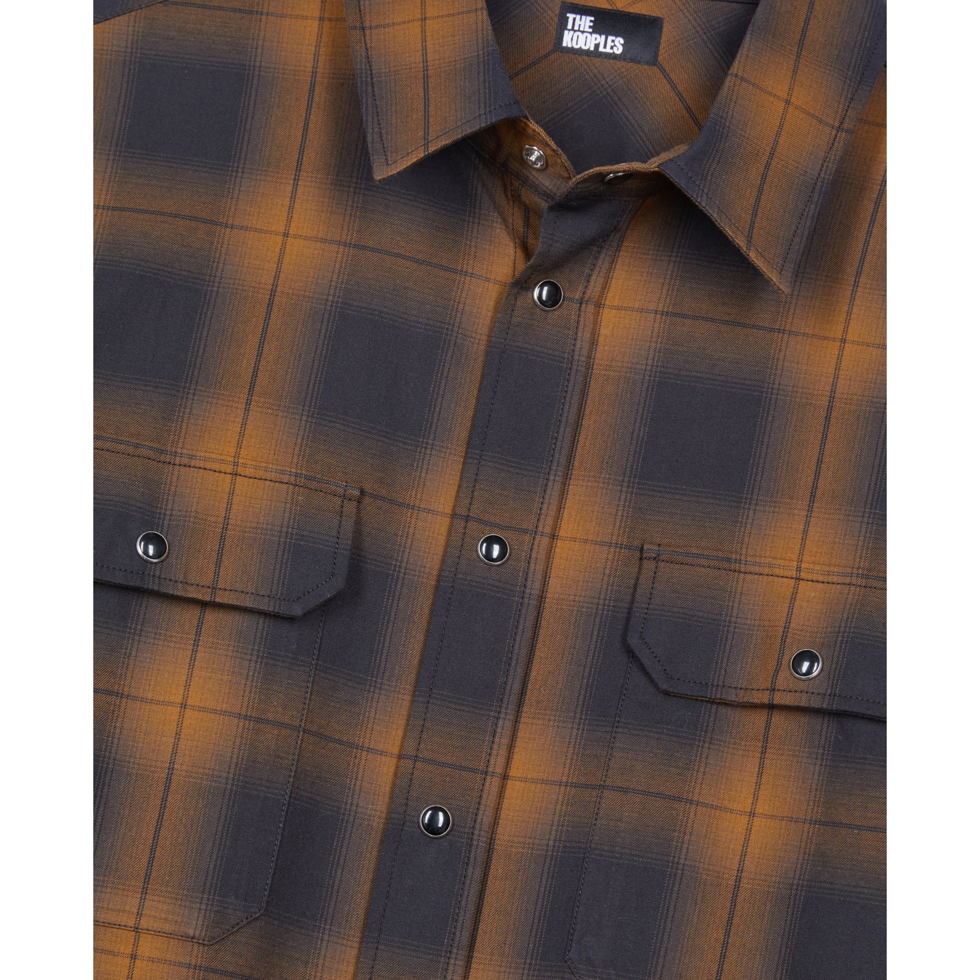 Black And Checked Overshirt | Men | Dark Brown