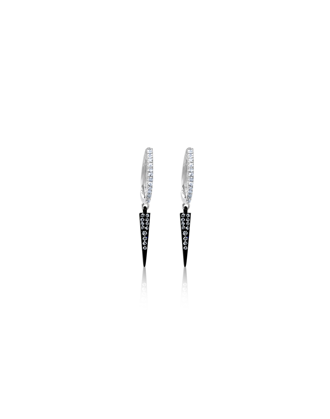 Black Diamond Black Rhodium Spike Earrings in | 14kt White Gold
