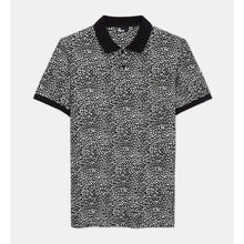 Black Leopard Print Polo | Men | Ecru