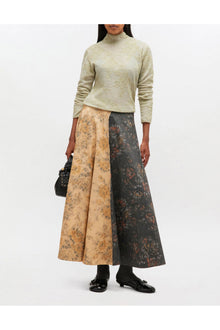 Black and Beige Circle Skirt | Multicolour