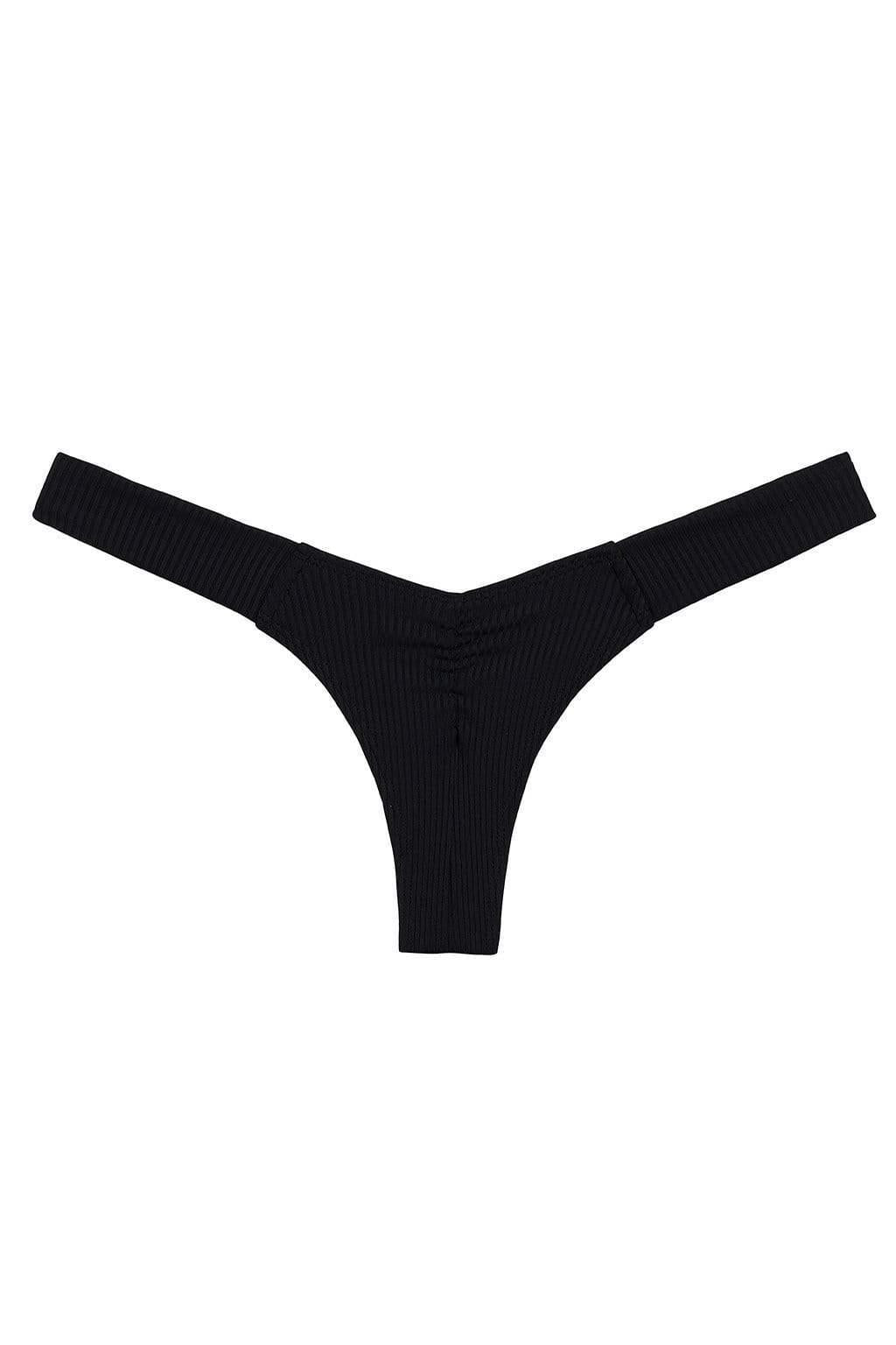Uno Bikini Bottom | Black Rib