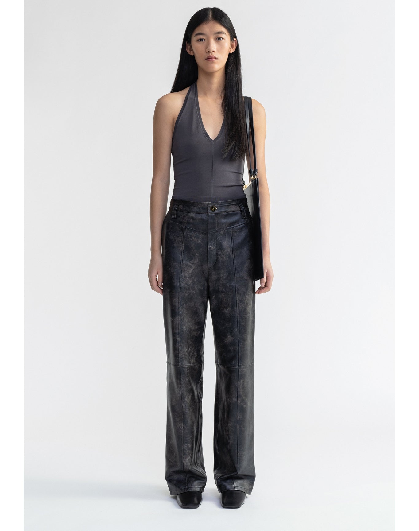 Blade | Vintage Leather Pants | Washed Grey