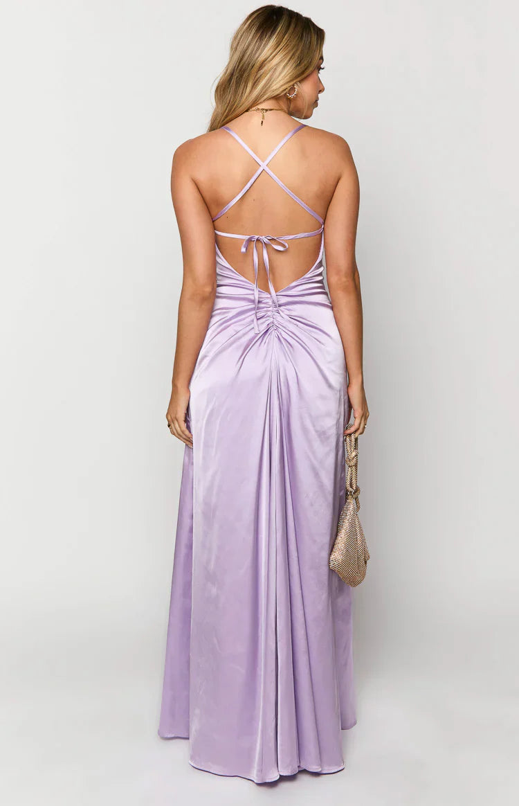 Blaise Satin Maxi Dress | Lilac