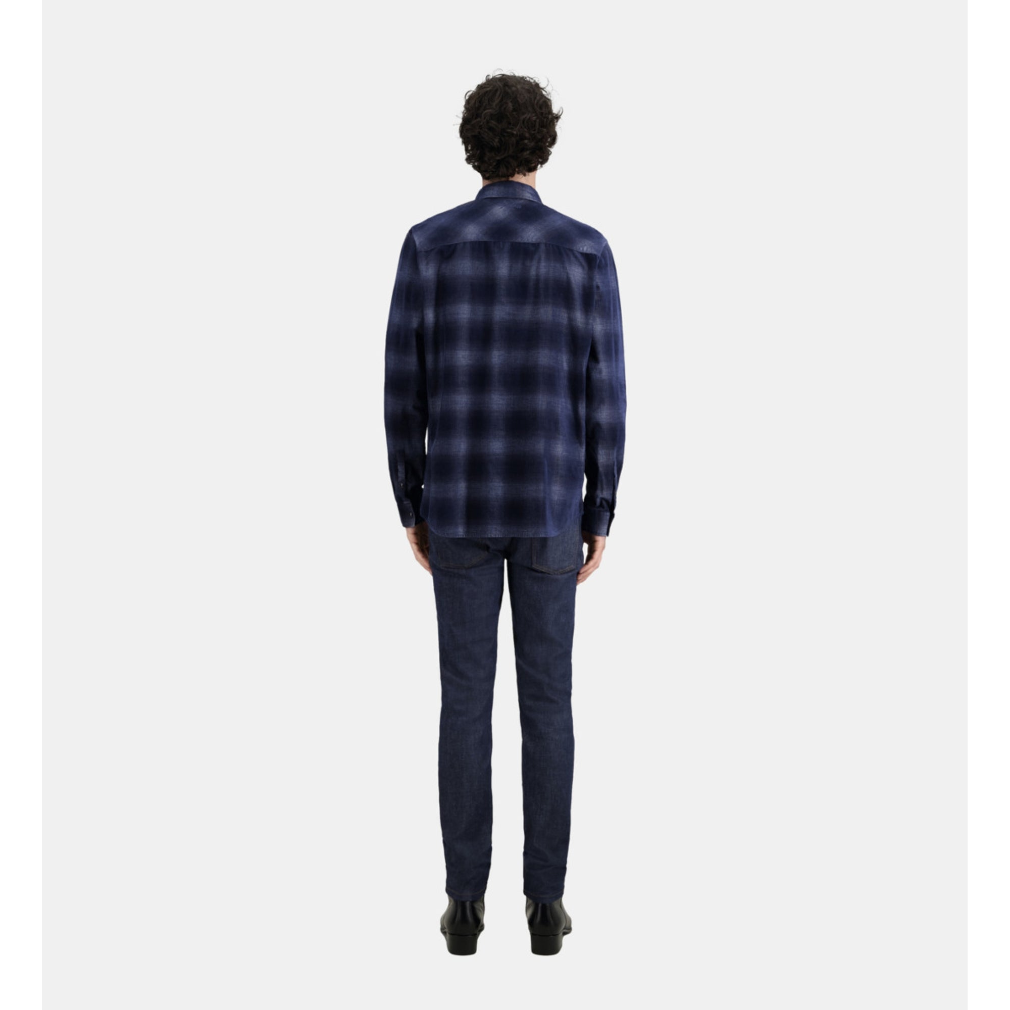 Blue Checkered Shirt | Men | Navy