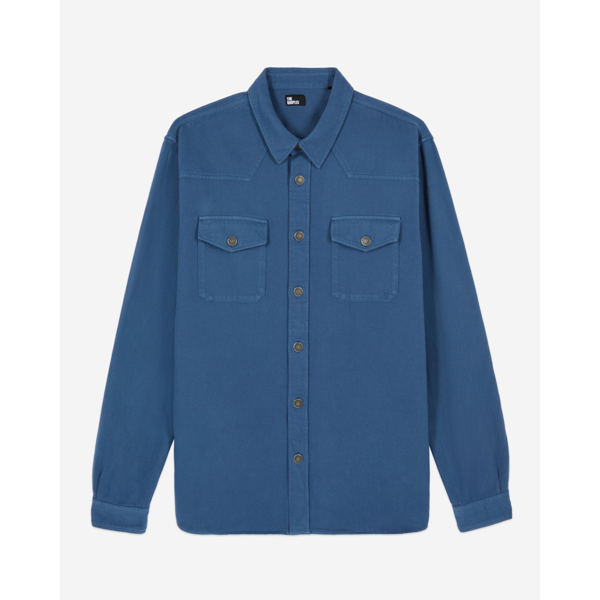 Blue Linen And Cotton Shirt | Men | Middle Navy