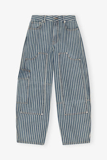 Blue Striped Carpenter Jeans | Soft Chambray