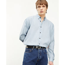 Blue Striped Shirt With Classic Collar | Men | Sky