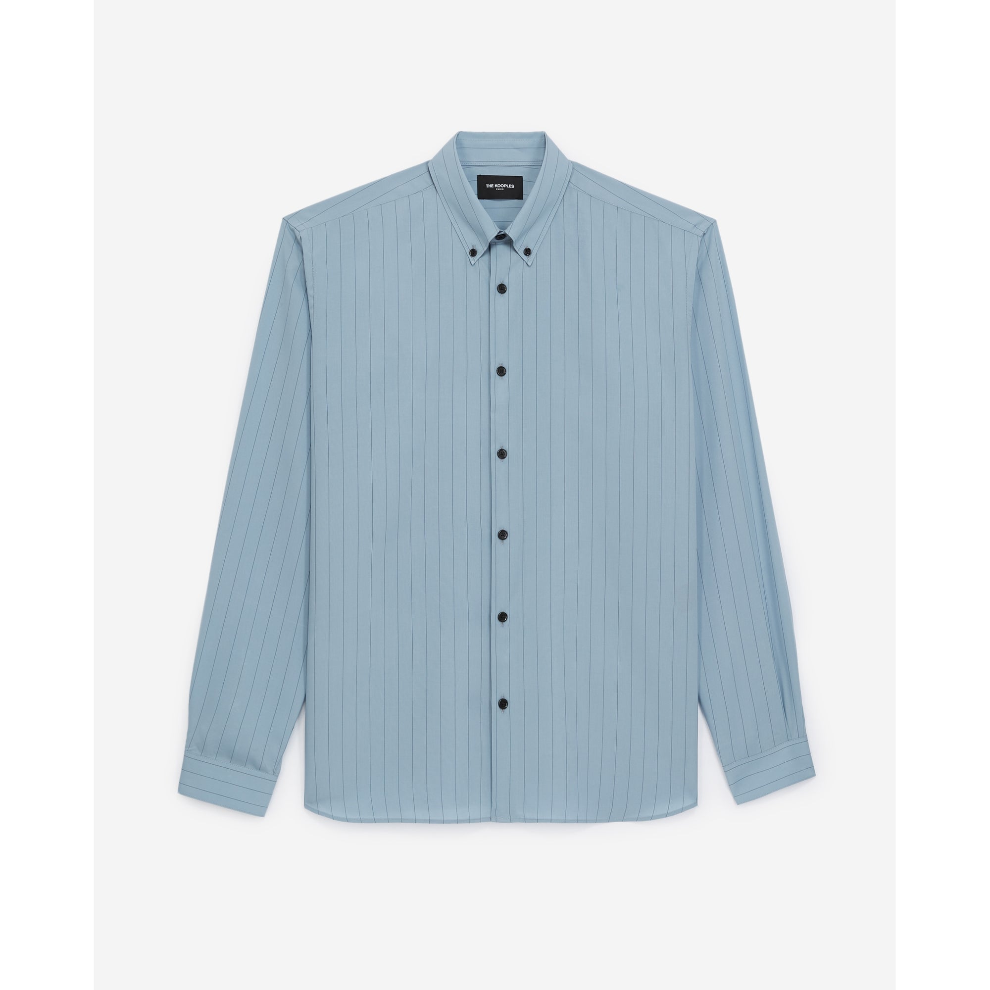 Blue Striped Shirt With Classic Collar | Men | Sky