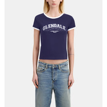 Blue T-Shirt With Glendale Serigraphy | Women | Washed Navy