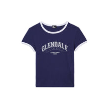 Blue T-Shirt With Glendale Serigraphy | Women | Washed Navy