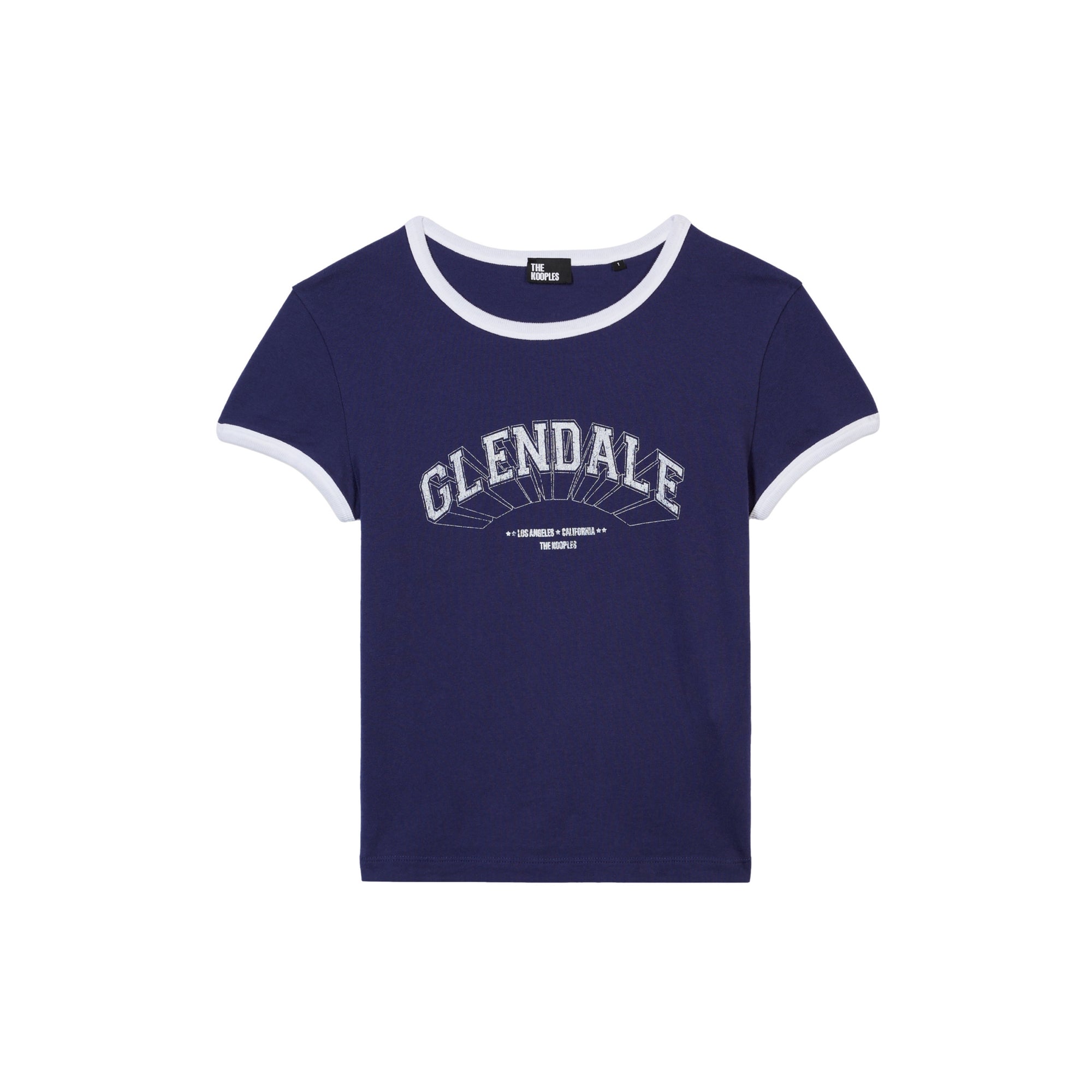 Blue T-Shirt With Glendale Serigraphy | Women | Washed Navy