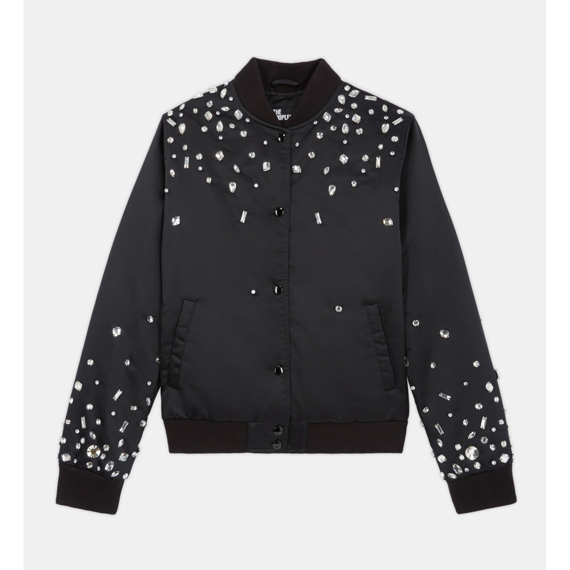 Bomber Jacket With Rhinestones | Women | Black