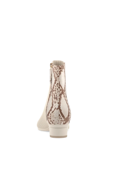 The Bootie | Ivory Snakeskin & Knit