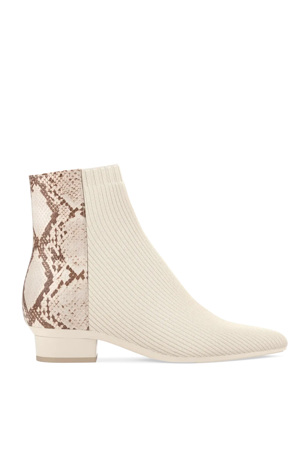 The Bootie | Ivory Snakeskin & Knit