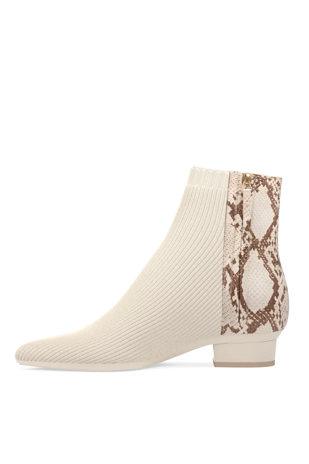 The Bootie | Ivory Snakeskin & Knit