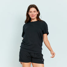 Ultra-Soft French Terry Black Tie Tee | Black