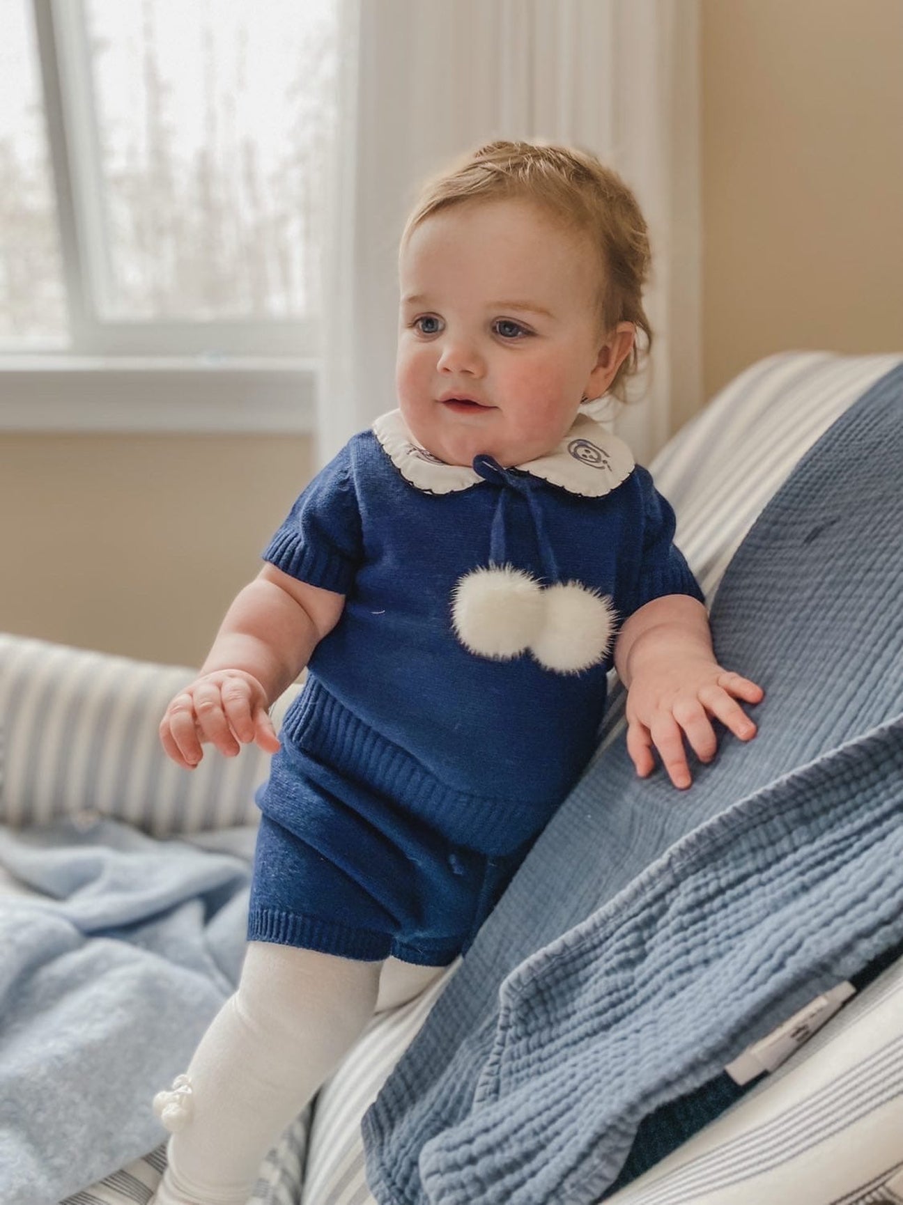 Boy | Billie Knit Top and Shorts Set | Navy
