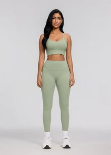 Seamless Crossback Bra | Sage Green