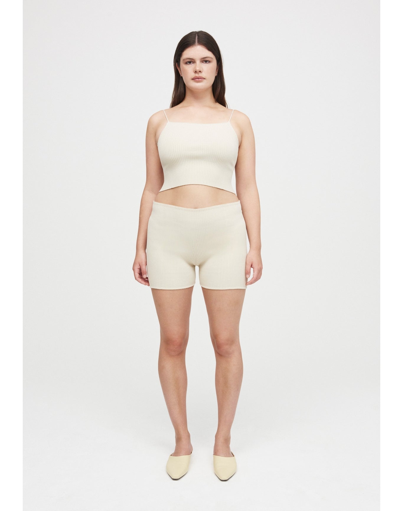 Breton Eco Stretch | Ribbed-Knit Cami Top | Cream