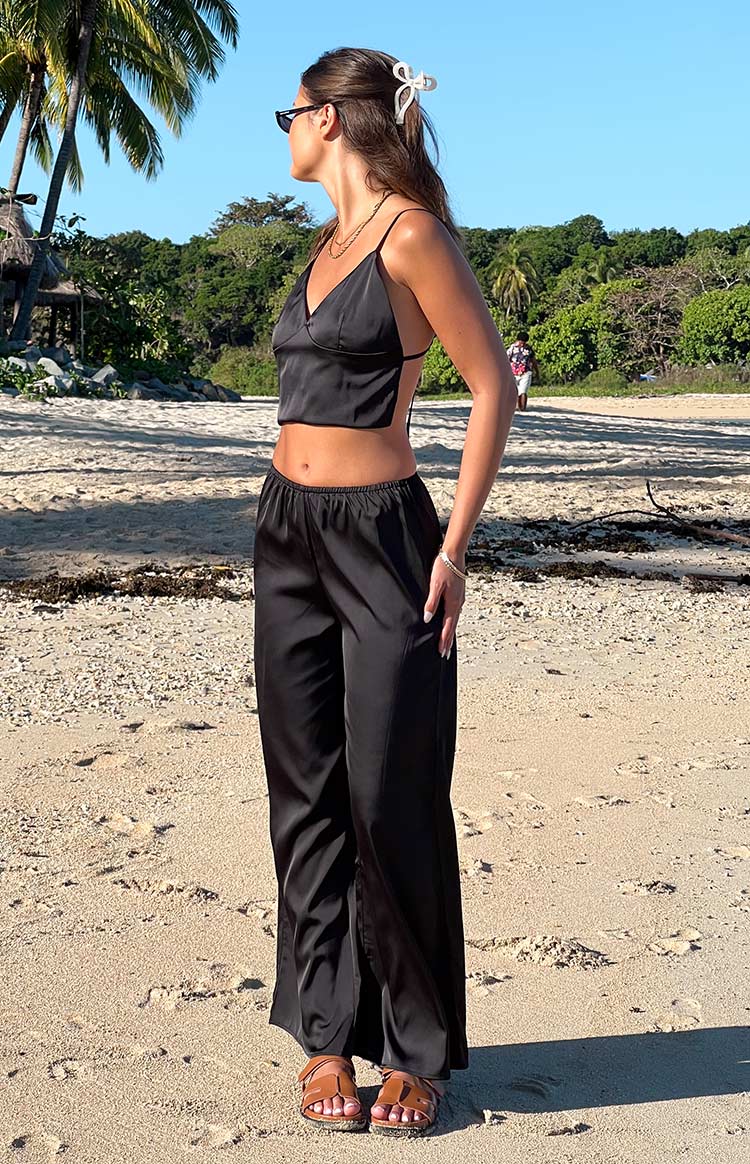 Bridget Satin Pants | Black