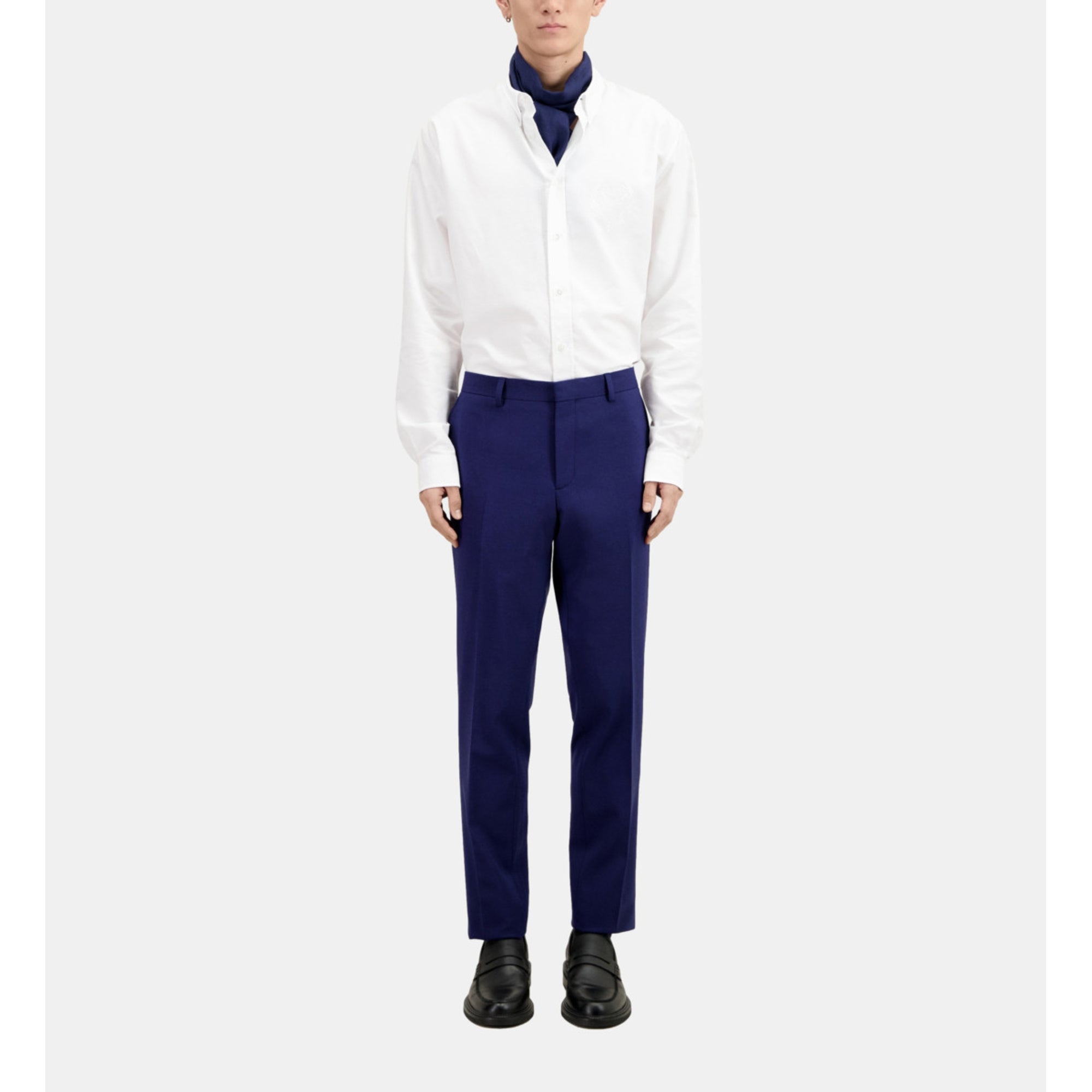 Bright Wool Suit Trousers | Men | Dark Blue