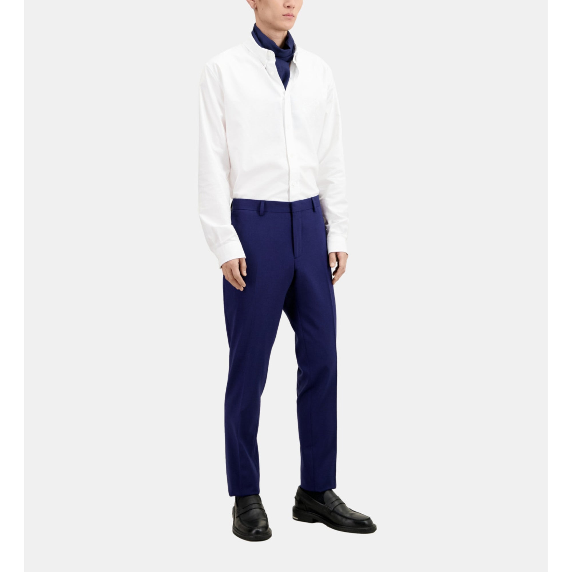 Bright Wool Suit Trousers | Men | Dark Blue