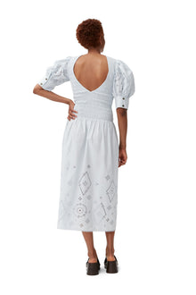 Broderie Anglaise Midi Dress | Illusion Blue