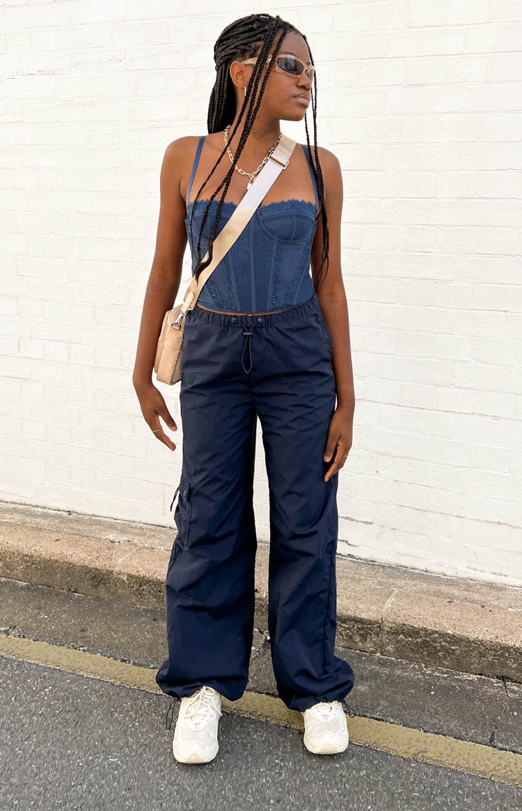 Bronx Drawcord Cargo Pants | Navy