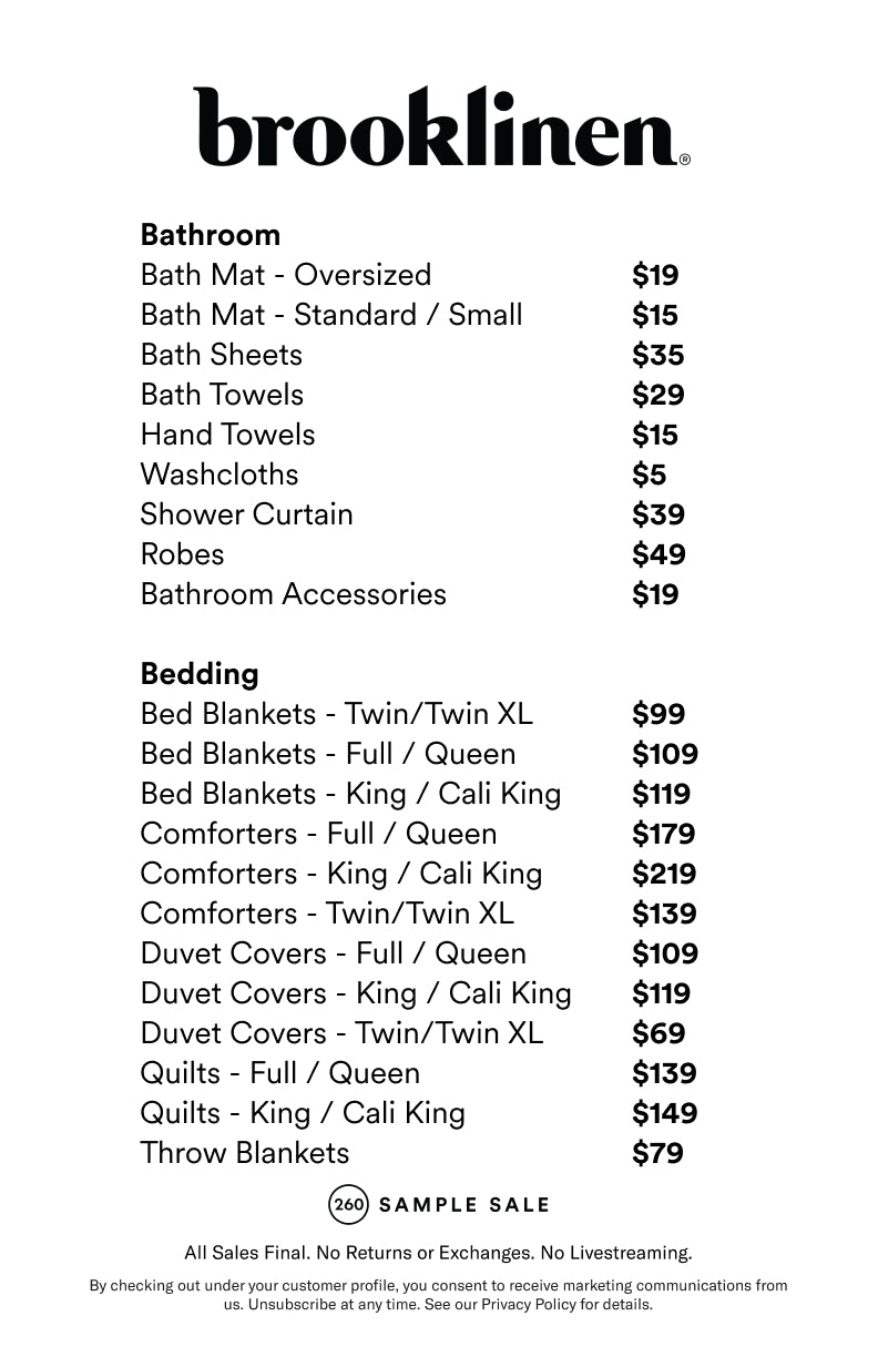 Price table