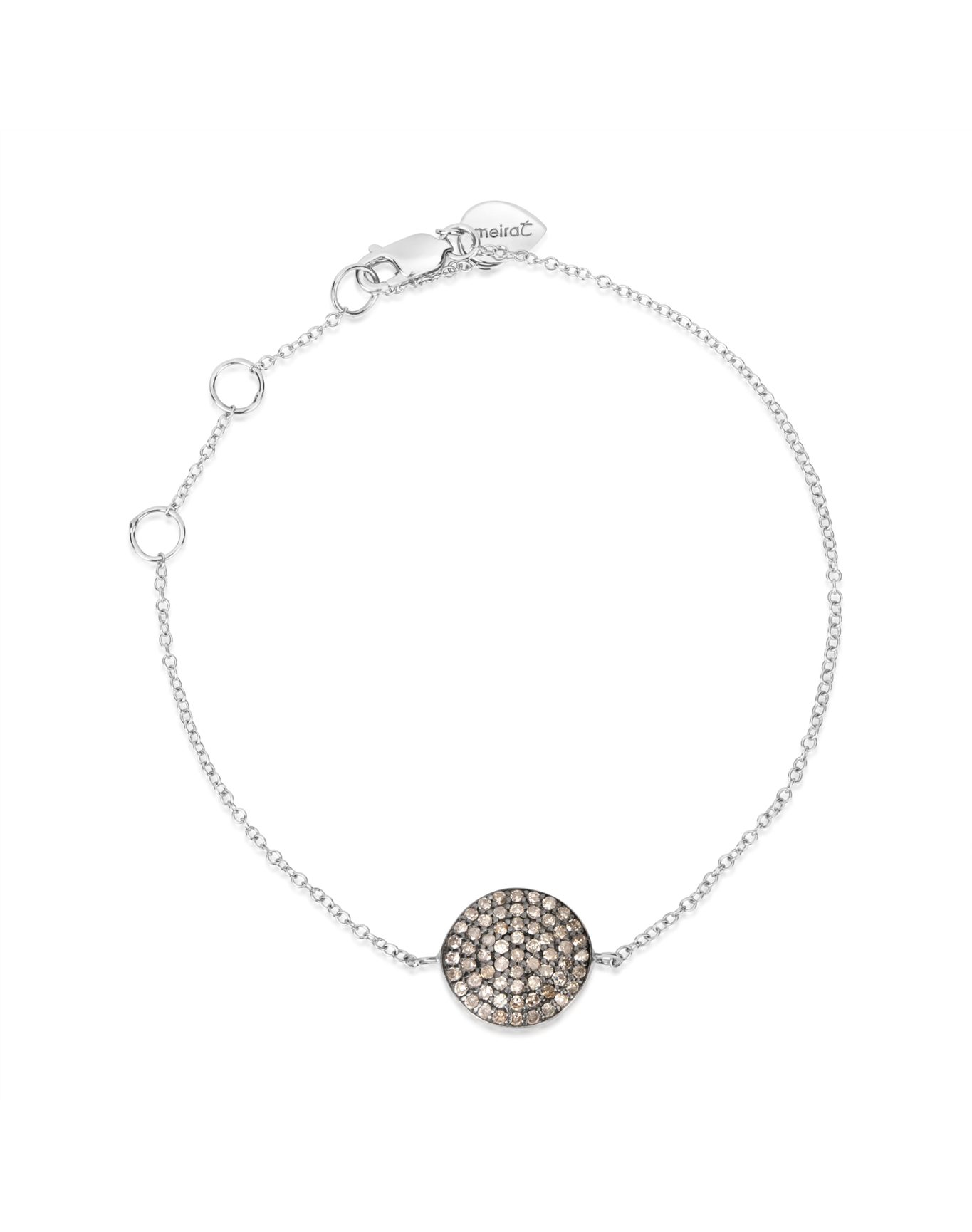 Brown Diamond Disc Bracelet | White Gold